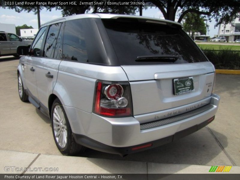 Zermatt Silver / Ebony/Lunar Stitching 2010 Land Rover Range Rover Sport HSE
