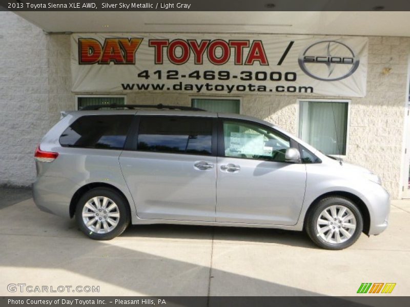 Silver Sky Metallic / Light Gray 2013 Toyota Sienna XLE AWD