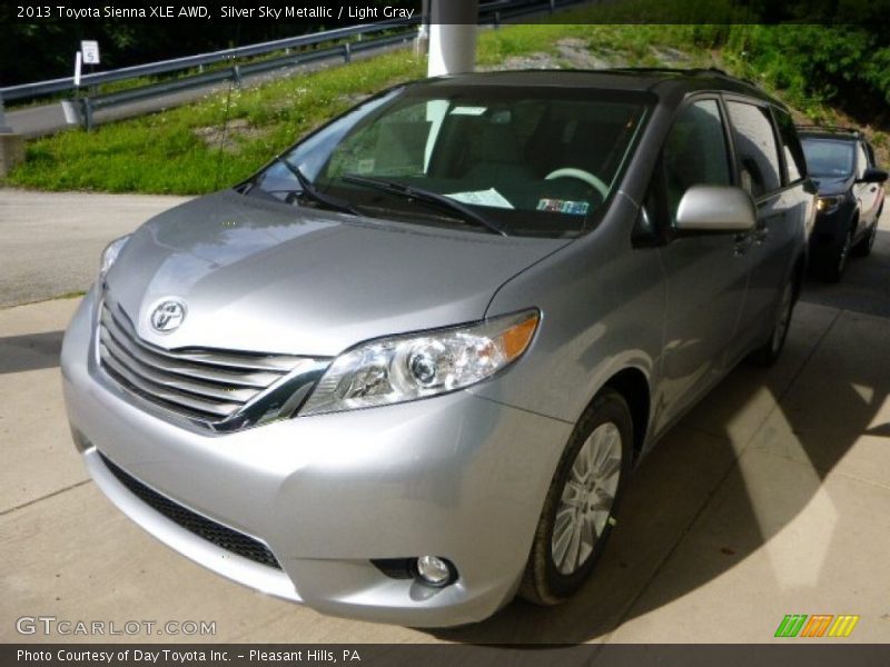 Silver Sky Metallic / Light Gray 2013 Toyota Sienna XLE AWD
