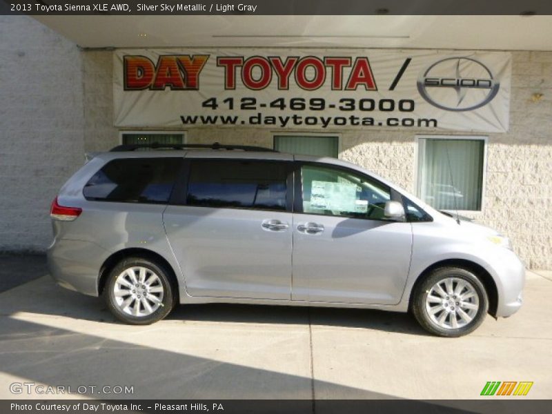 Silver Sky Metallic / Light Gray 2013 Toyota Sienna XLE AWD