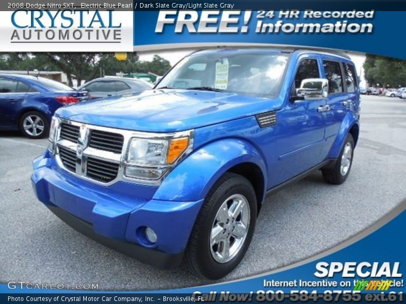 Electric Blue Pearl / Dark Slate Gray/Light Slate Gray 2008 Dodge Nitro SXT