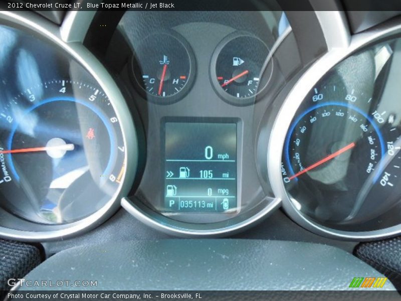 Blue Topaz Metallic / Jet Black 2012 Chevrolet Cruze LT