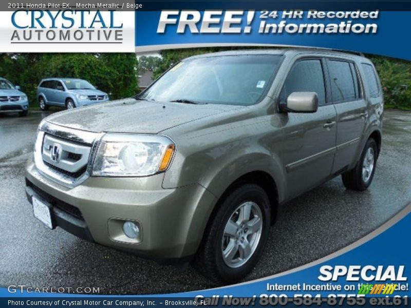 Mocha Metallic / Beige 2011 Honda Pilot EX