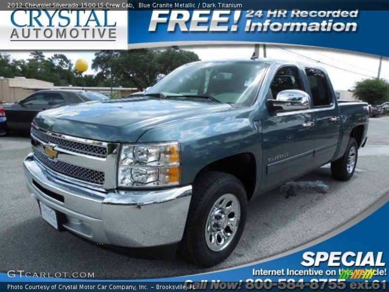 Blue Granite Metallic / Dark Titanium 2012 Chevrolet Silverado 1500 LS Crew Cab