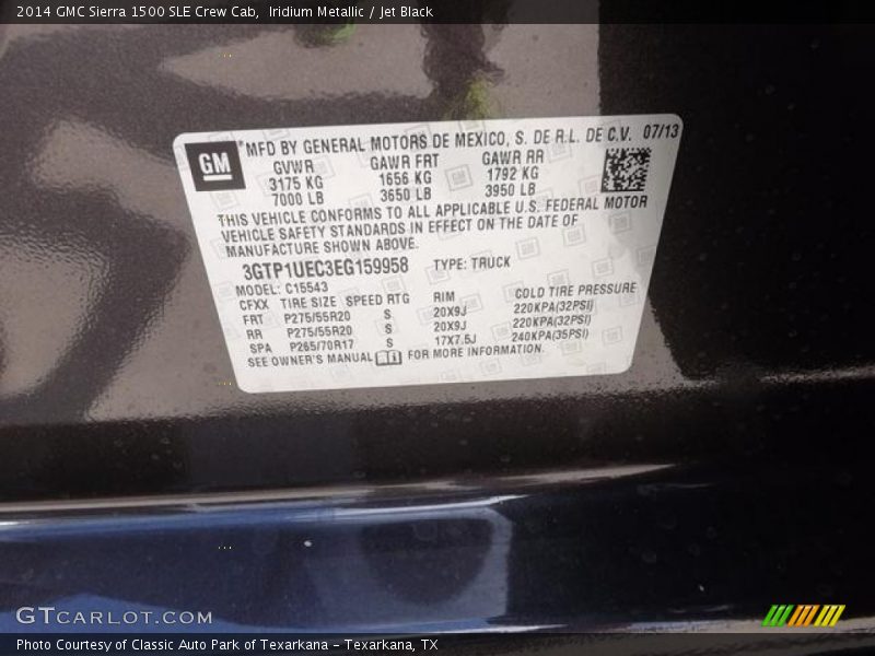 Iridium Metallic / Jet Black 2014 GMC Sierra 1500 SLE Crew Cab