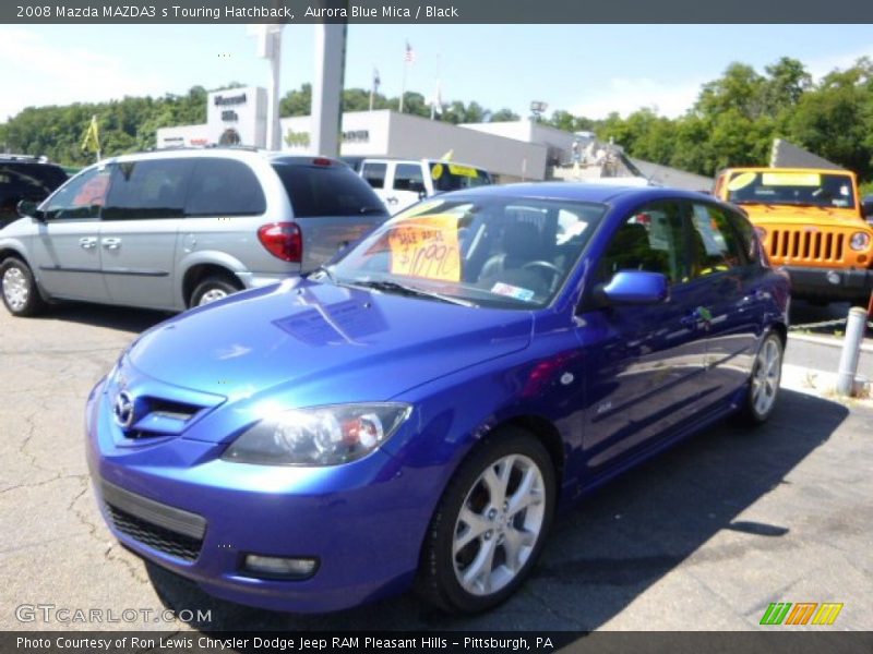 Aurora Blue Mica / Black 2008 Mazda MAZDA3 s Touring Hatchback