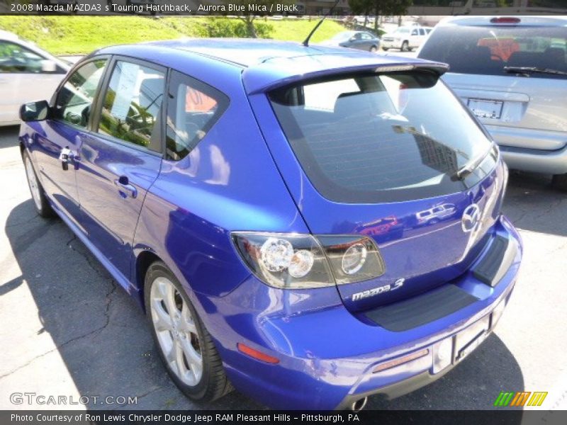 Aurora Blue Mica / Black 2008 Mazda MAZDA3 s Touring Hatchback