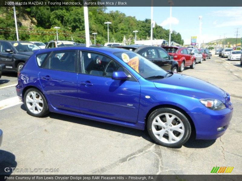 Aurora Blue Mica / Black 2008 Mazda MAZDA3 s Touring Hatchback