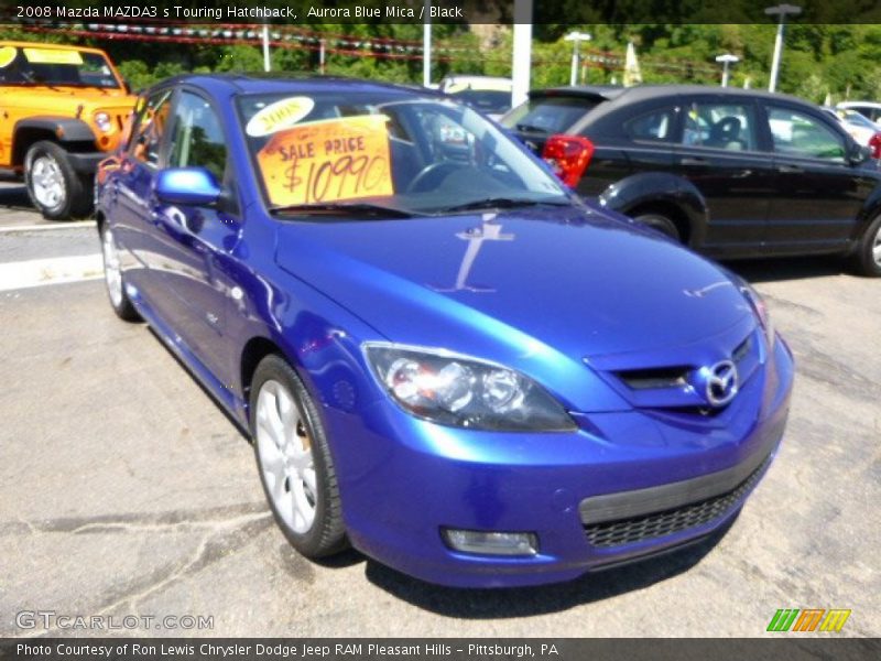 Aurora Blue Mica / Black 2008 Mazda MAZDA3 s Touring Hatchback