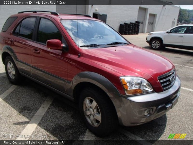Spicy Red / Gray 2008 Kia Sorento EX 4x4