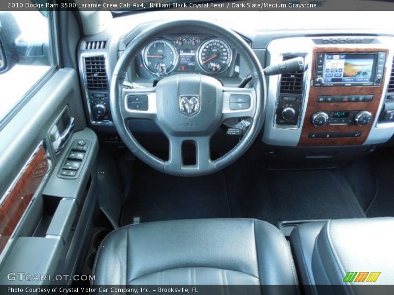 Brilliant Black Crystal Pearl / Dark Slate/Medium Graystone 2010 Dodge Ram 3500 Laramie Crew Cab 4x4