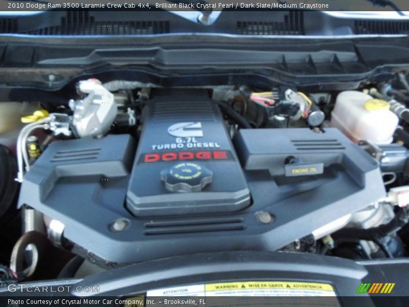 Brilliant Black Crystal Pearl / Dark Slate/Medium Graystone 2010 Dodge Ram 3500 Laramie Crew Cab 4x4