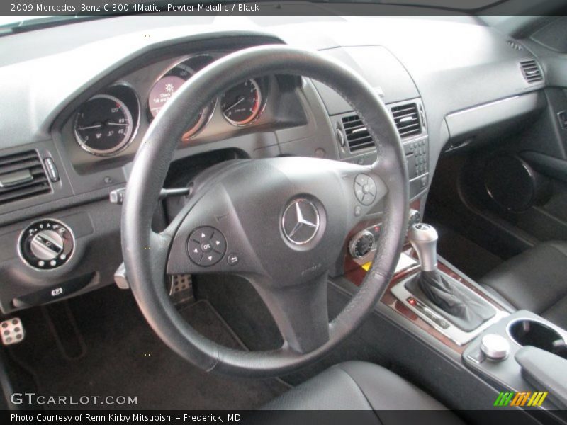Pewter Metallic / Black 2009 Mercedes-Benz C 300 4Matic