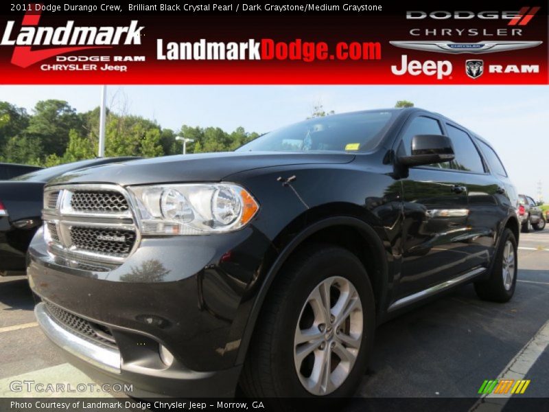 Brilliant Black Crystal Pearl / Dark Graystone/Medium Graystone 2011 Dodge Durango Crew