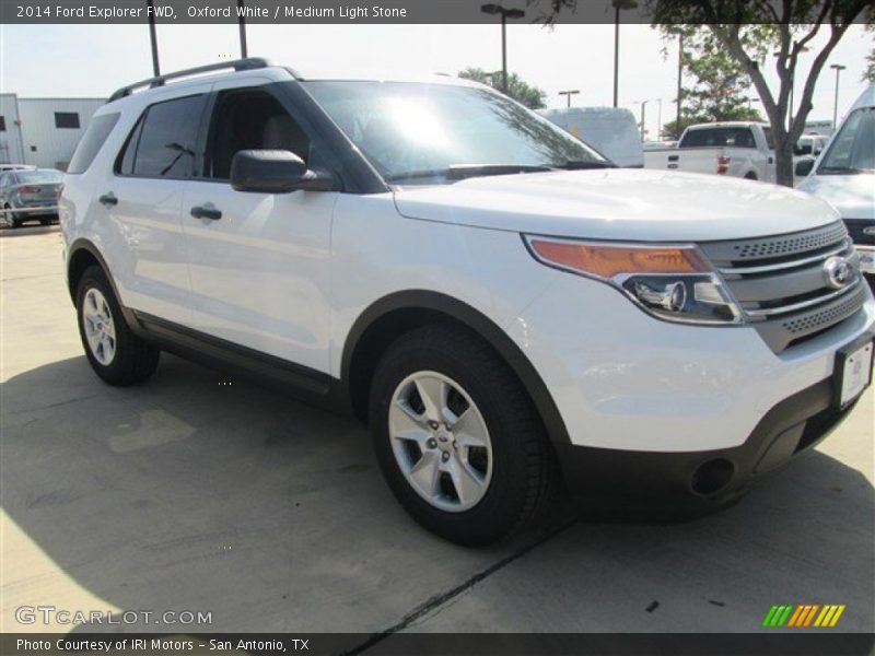 Oxford White / Medium Light Stone 2014 Ford Explorer FWD