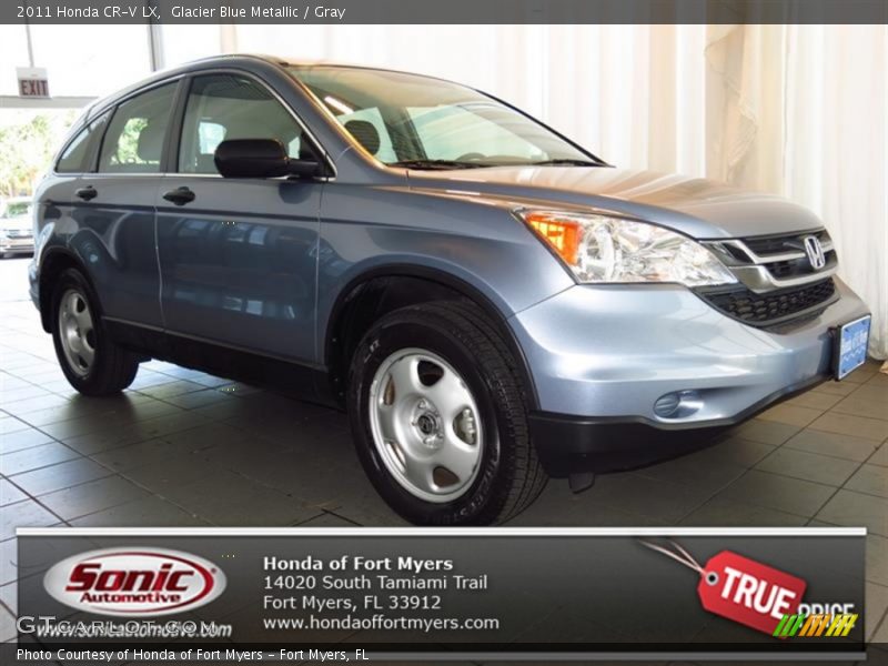 Glacier Blue Metallic / Gray 2011 Honda CR-V LX
