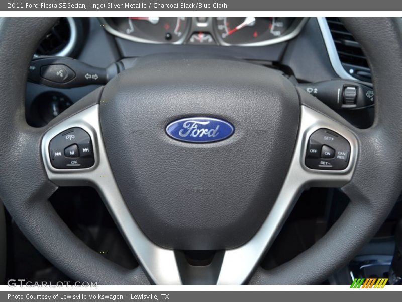 Ingot Silver Metallic / Charcoal Black/Blue Cloth 2011 Ford Fiesta SE Sedan
