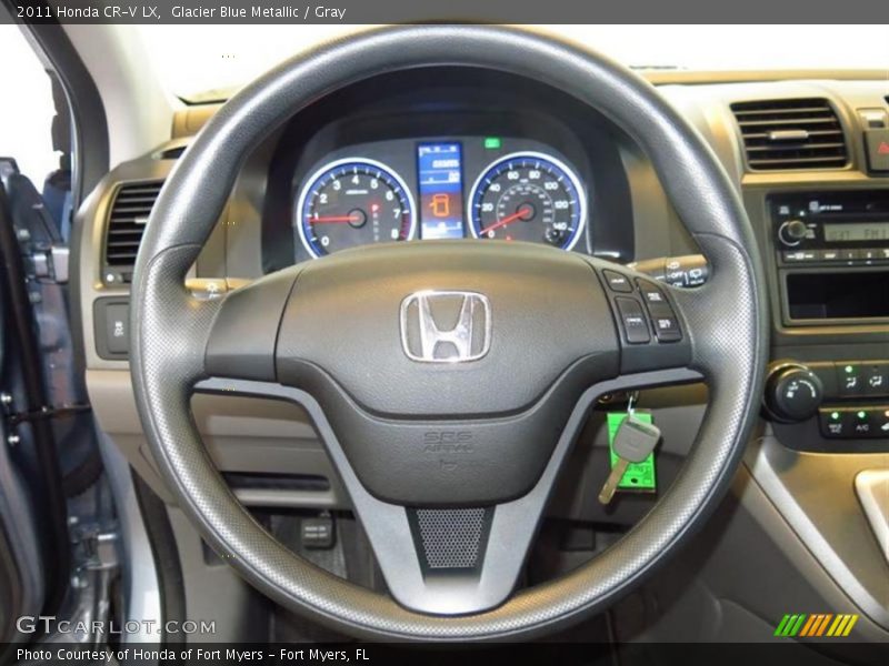 Glacier Blue Metallic / Gray 2011 Honda CR-V LX