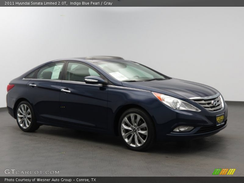 Indigo Blue Pearl / Gray 2011 Hyundai Sonata Limited 2.0T