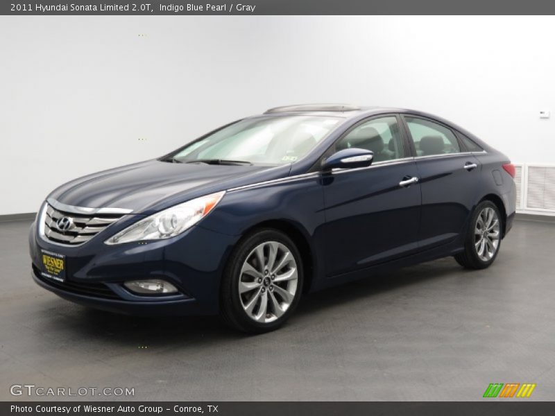 Indigo Blue Pearl / Gray 2011 Hyundai Sonata Limited 2.0T