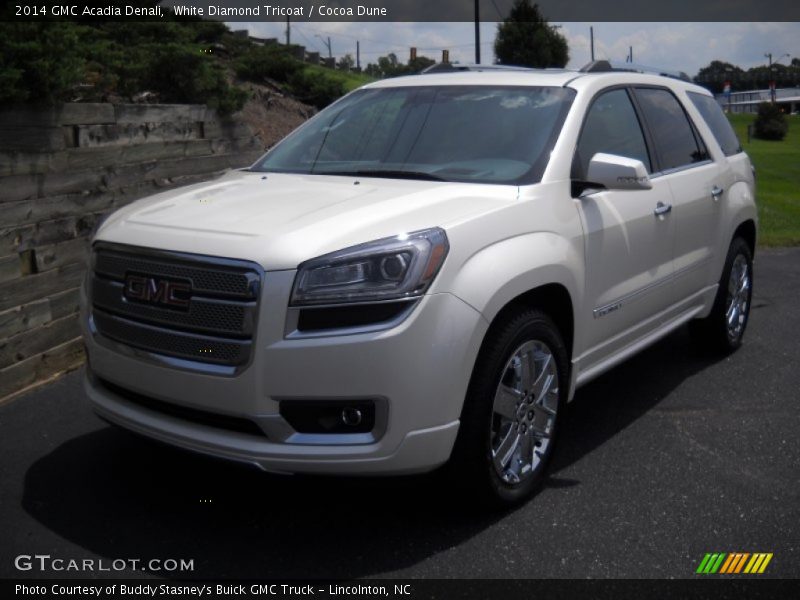 White Diamond Tricoat / Cocoa Dune 2014 GMC Acadia Denali