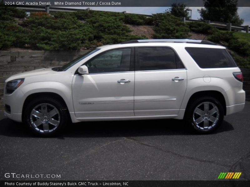 White Diamond Tricoat / Cocoa Dune 2014 GMC Acadia Denali