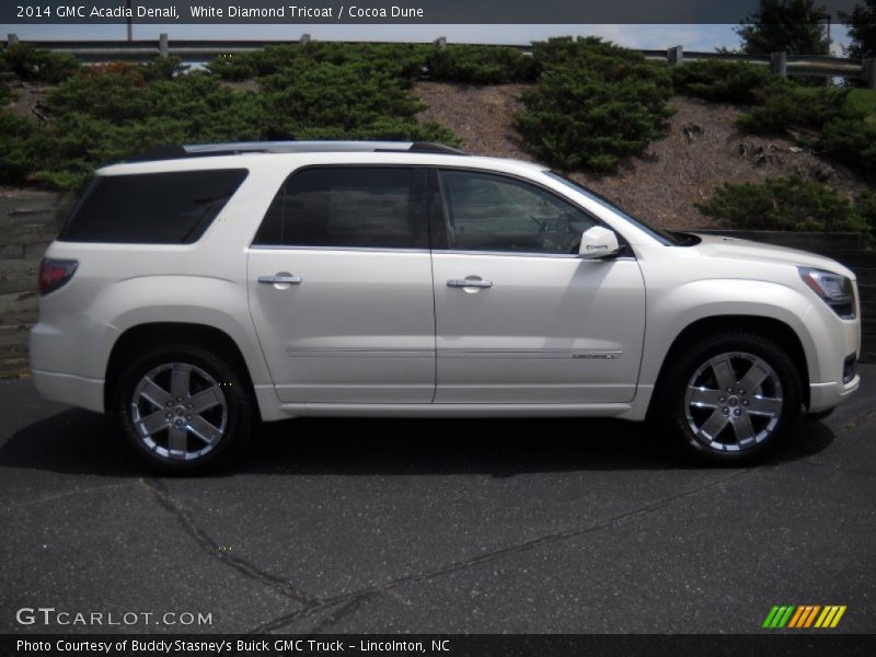 White Diamond Tricoat / Cocoa Dune 2014 GMC Acadia Denali