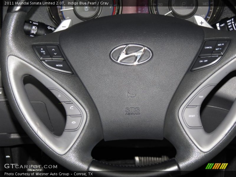 Indigo Blue Pearl / Gray 2011 Hyundai Sonata Limited 2.0T