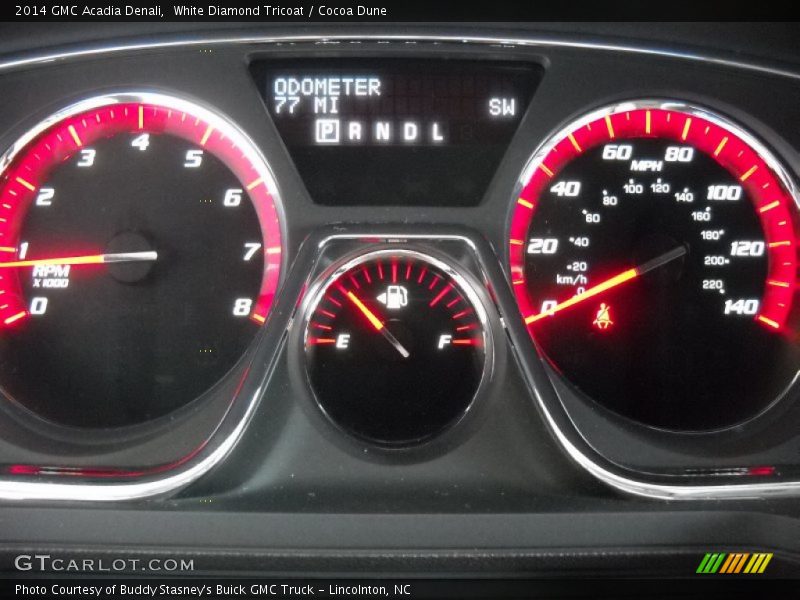 White Diamond Tricoat / Cocoa Dune 2014 GMC Acadia Denali