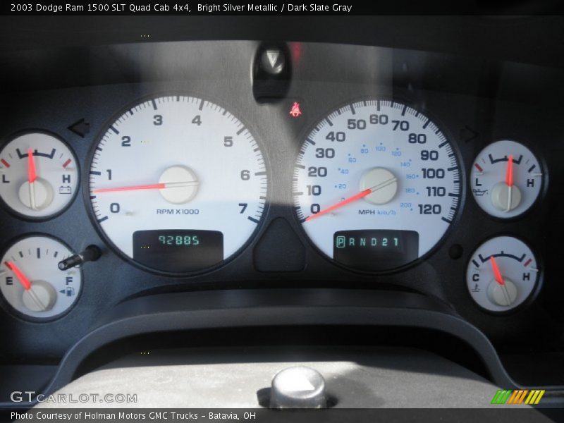 Bright Silver Metallic / Dark Slate Gray 2003 Dodge Ram 1500 SLT Quad Cab 4x4