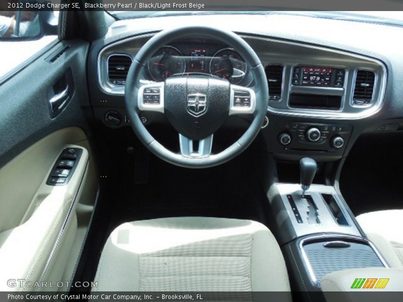 Blackberry Pearl / Black/Light Frost Beige 2012 Dodge Charger SE