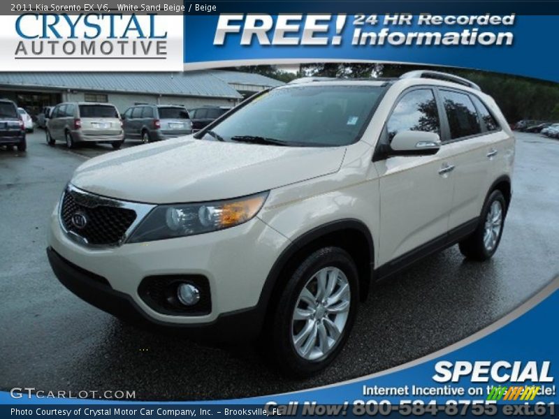 White Sand Beige / Beige 2011 Kia Sorento EX V6