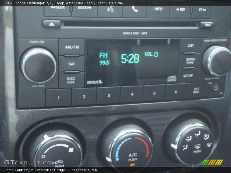 Deep Water Blue Pearl / Dark Slate Gray 2010 Dodge Challenger R/T