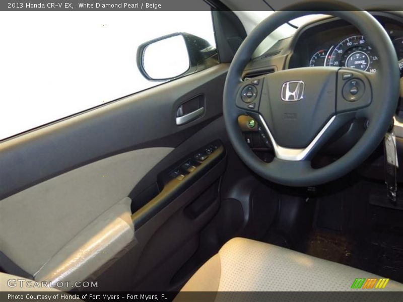 White Diamond Pearl / Beige 2013 Honda CR-V EX