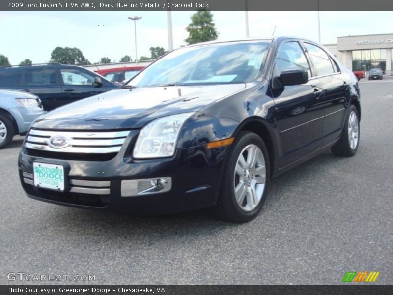 Dark Blue Ink Metallic / Charcoal Black 2009 Ford Fusion SEL V6 AWD