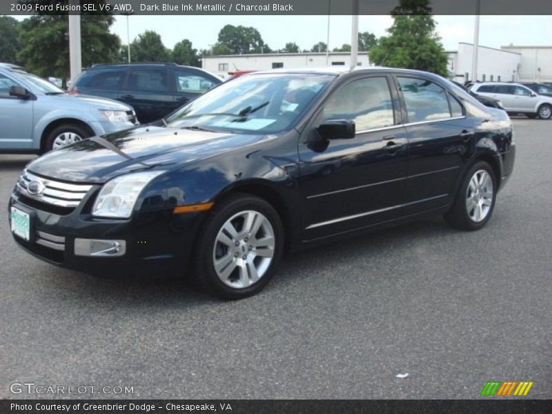 Dark Blue Ink Metallic / Charcoal Black 2009 Ford Fusion SEL V6 AWD