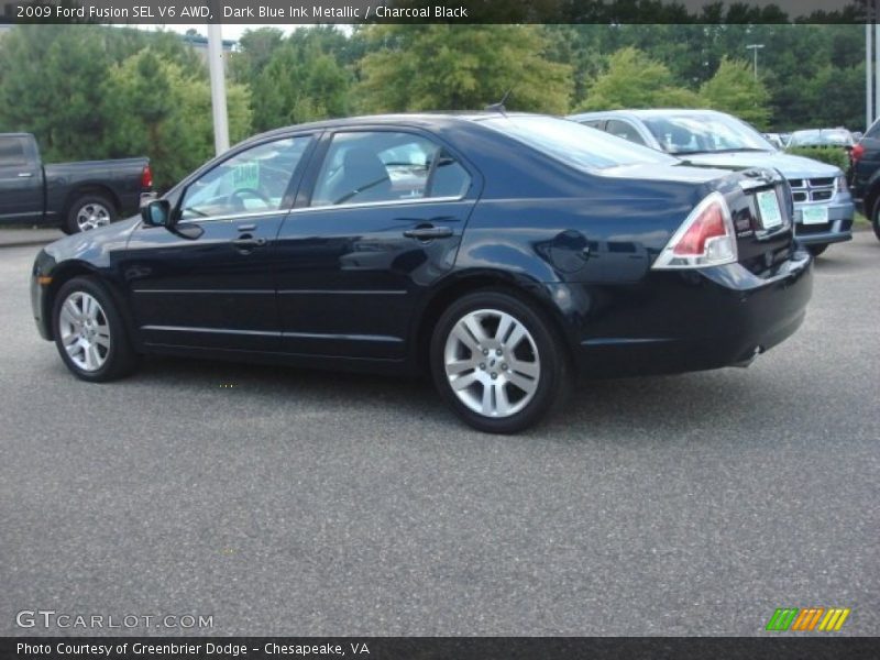 Dark Blue Ink Metallic / Charcoal Black 2009 Ford Fusion SEL V6 AWD