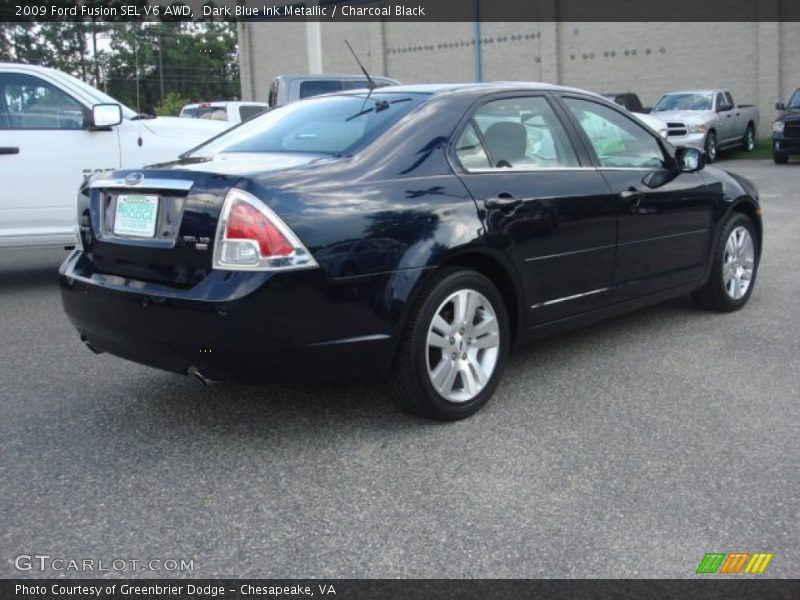 Dark Blue Ink Metallic / Charcoal Black 2009 Ford Fusion SEL V6 AWD