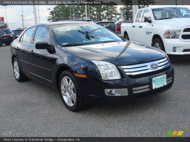 Dark Blue Ink Metallic / Charcoal Black 2009 Ford Fusion SEL V6 AWD