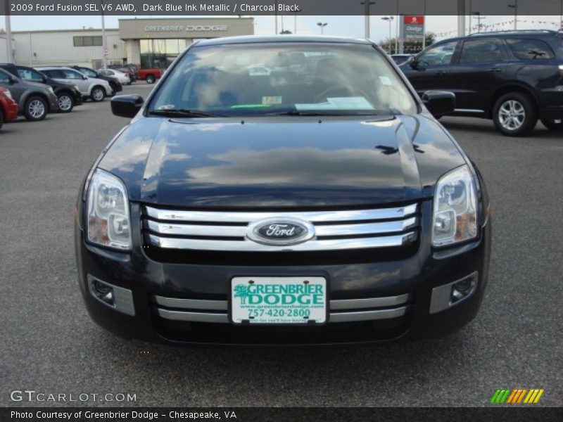 Dark Blue Ink Metallic / Charcoal Black 2009 Ford Fusion SEL V6 AWD