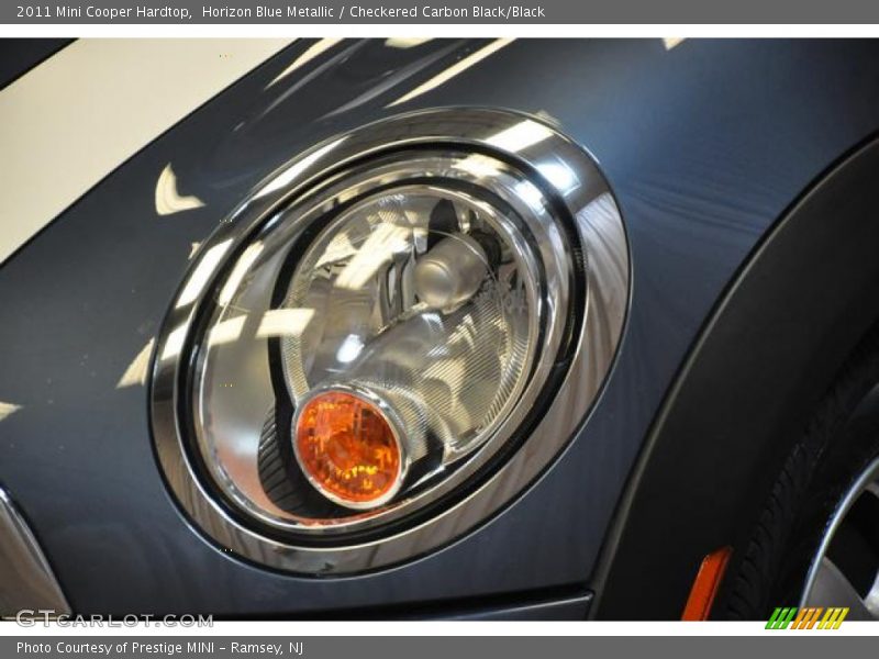 Horizon Blue Metallic / Checkered Carbon Black/Black 2011 Mini Cooper Hardtop