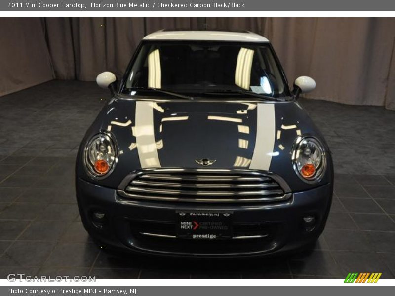 Horizon Blue Metallic / Checkered Carbon Black/Black 2011 Mini Cooper Hardtop