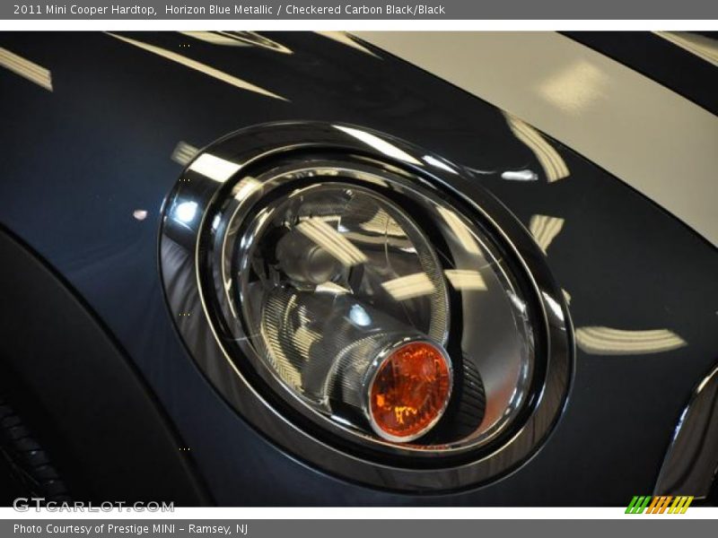 Horizon Blue Metallic / Checkered Carbon Black/Black 2011 Mini Cooper Hardtop