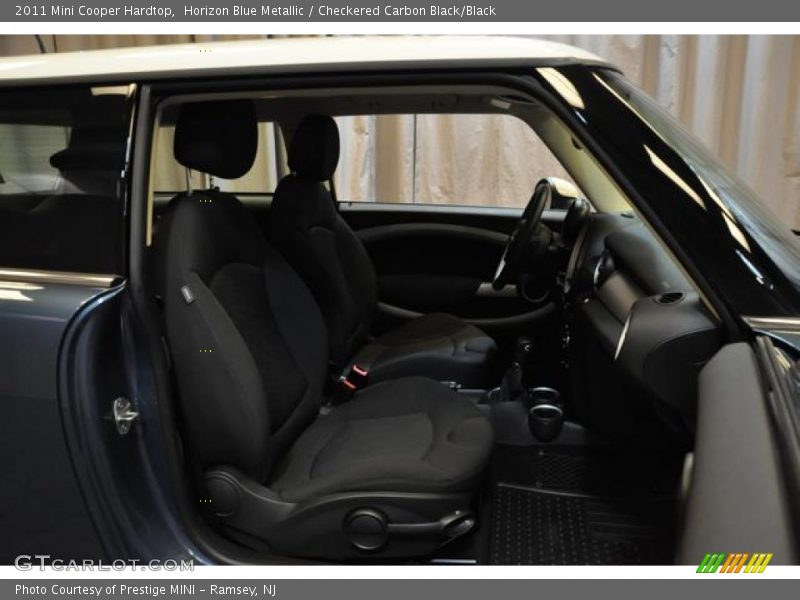 Horizon Blue Metallic / Checkered Carbon Black/Black 2011 Mini Cooper Hardtop
