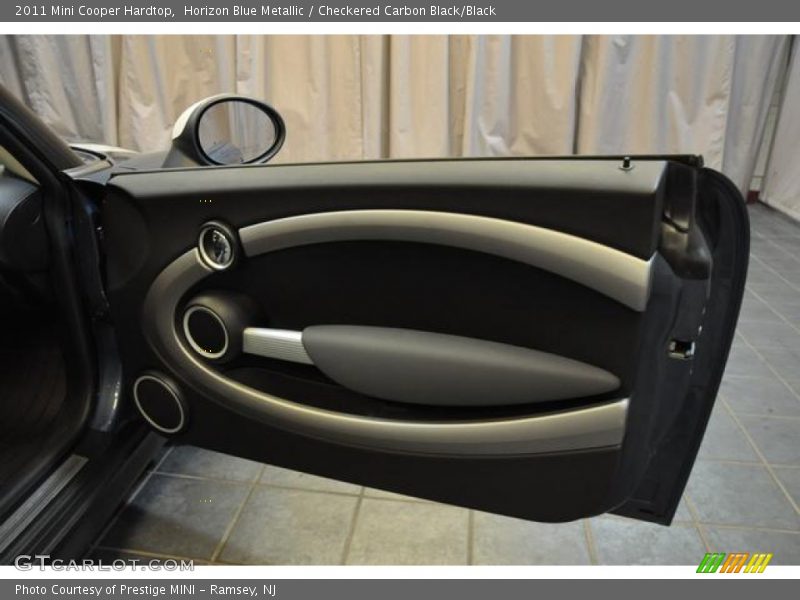 Horizon Blue Metallic / Checkered Carbon Black/Black 2011 Mini Cooper Hardtop