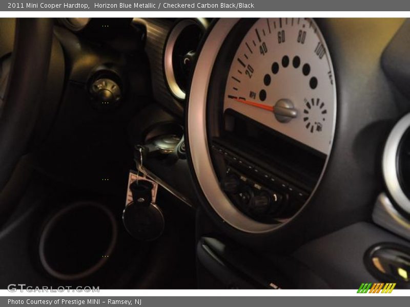 Horizon Blue Metallic / Checkered Carbon Black/Black 2011 Mini Cooper Hardtop