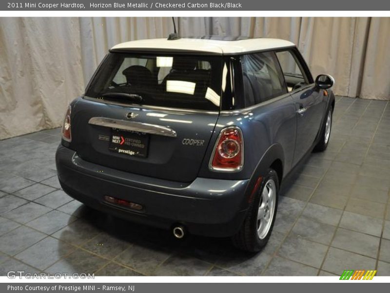Horizon Blue Metallic / Checkered Carbon Black/Black 2011 Mini Cooper Hardtop