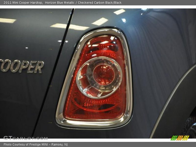 Horizon Blue Metallic / Checkered Carbon Black/Black 2011 Mini Cooper Hardtop