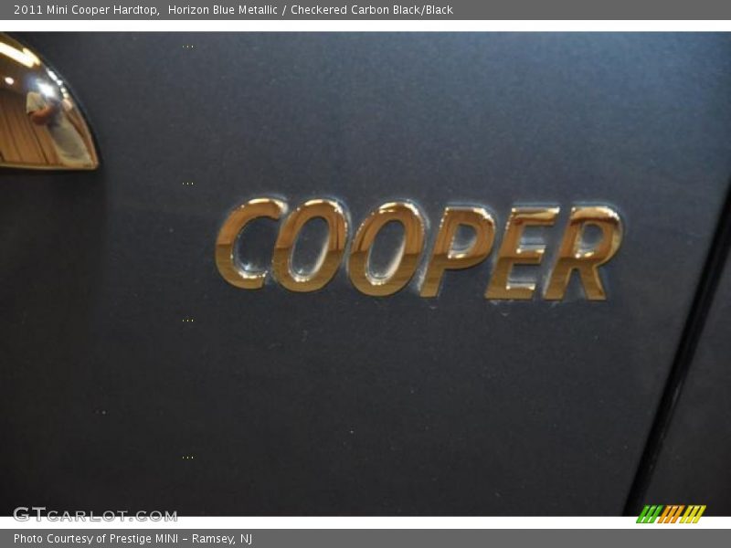Horizon Blue Metallic / Checkered Carbon Black/Black 2011 Mini Cooper Hardtop