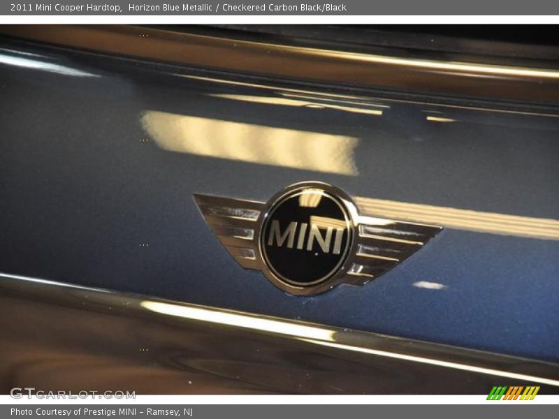 Horizon Blue Metallic / Checkered Carbon Black/Black 2011 Mini Cooper Hardtop